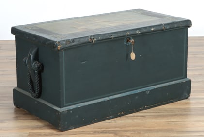 Captain's Chest with Masted Schooner