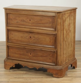 19th C. Italian Inlaid Walnut Chest of Drawers