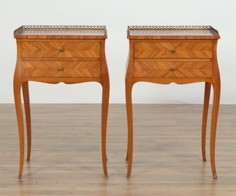 Pair of Louis XVI Style Parquetry Side Tables