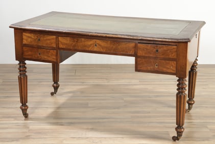 Louis Philippe Mahogany Bureau Plat, Mid 19th C.