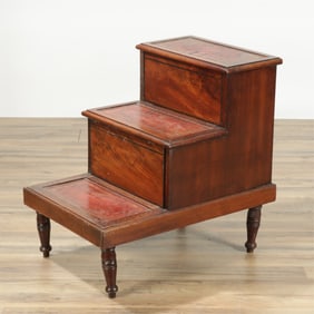 George III Style Mahogany Library Steps, 19th C.