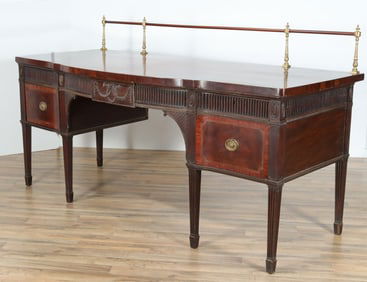 George III Style Brass Mounted Mahogany Sideboard