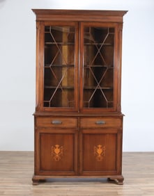 George III Style Inlaid Mahogany Cabinet