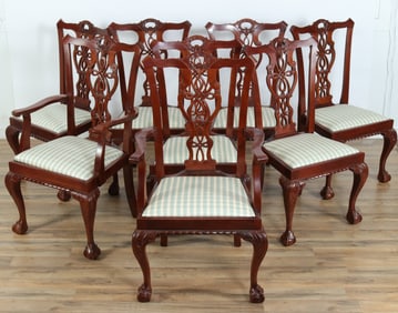 Set of 8 Chippendale Style Dining Chairs