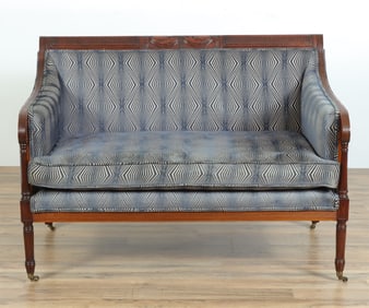 Federal Style Wood and Upholstered Settee