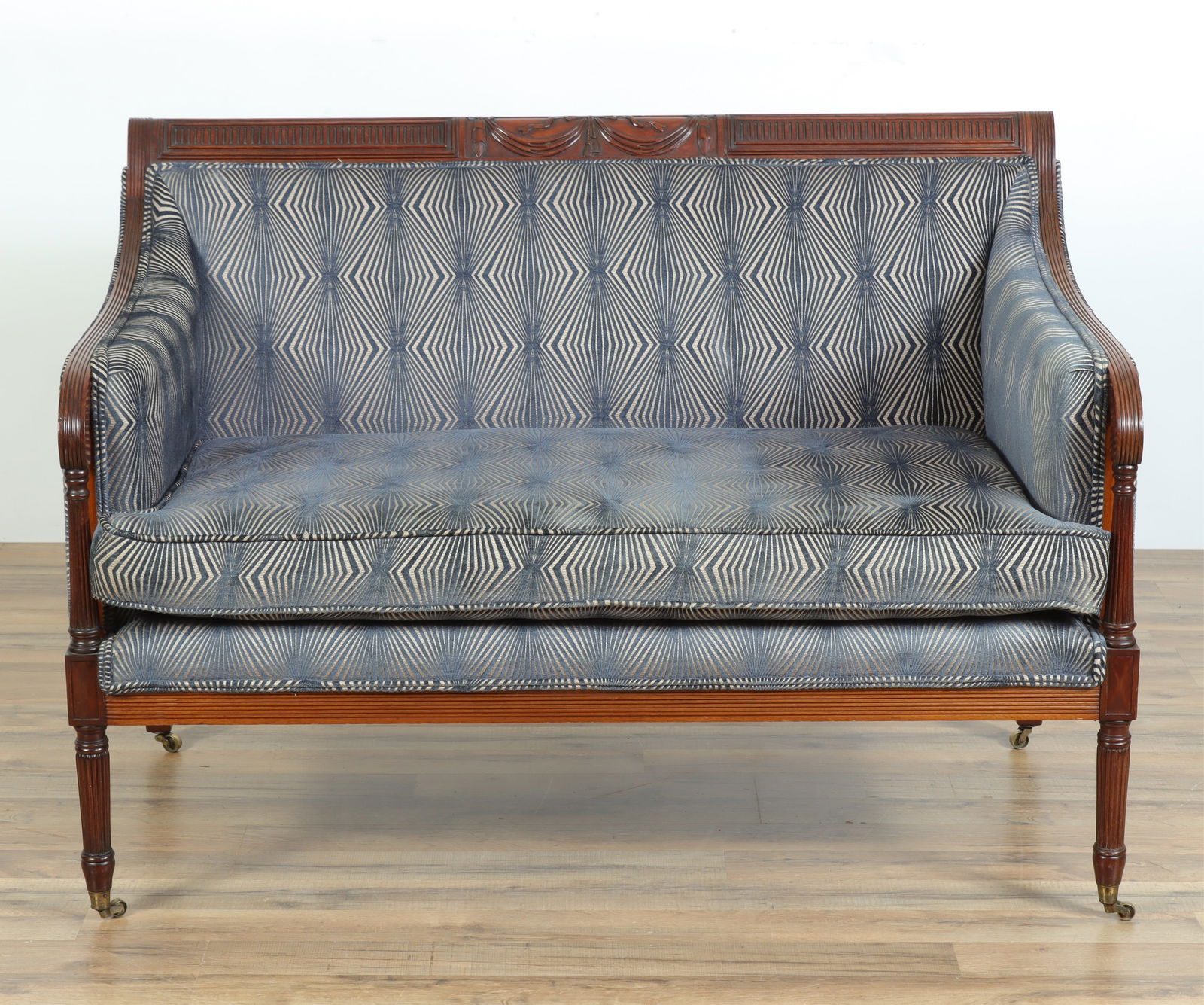 Federal Style Wood and Upholstered Settee (1 of 8)