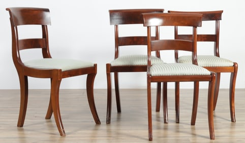 American Classical Mahogany Side Chairs, 19th C.
