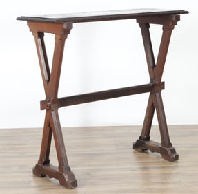 Gothic Revival Walnut Side Table, 19th C.