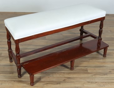 Victorian Mahogany Window Bench, 19th C.