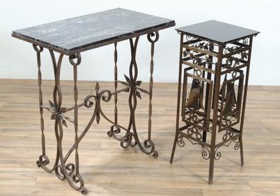 Nautical Themed and Marble Topped Metal Tables