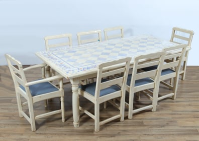 Scandinavian Style Painted Dining Table & Chairs