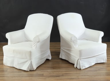 Ralph Lauren Style Upholstered Club Chairs