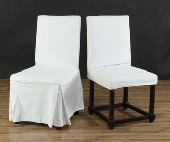 Ralph Lauren Style Walnut Stained Side Chairs