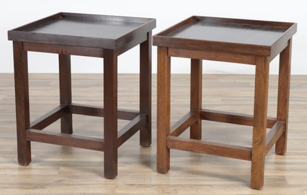 Ralph Lauren Style Walnut Stained Side Tables
