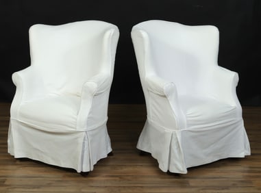 Ralph Lauren Upholstered Wing Armchairs