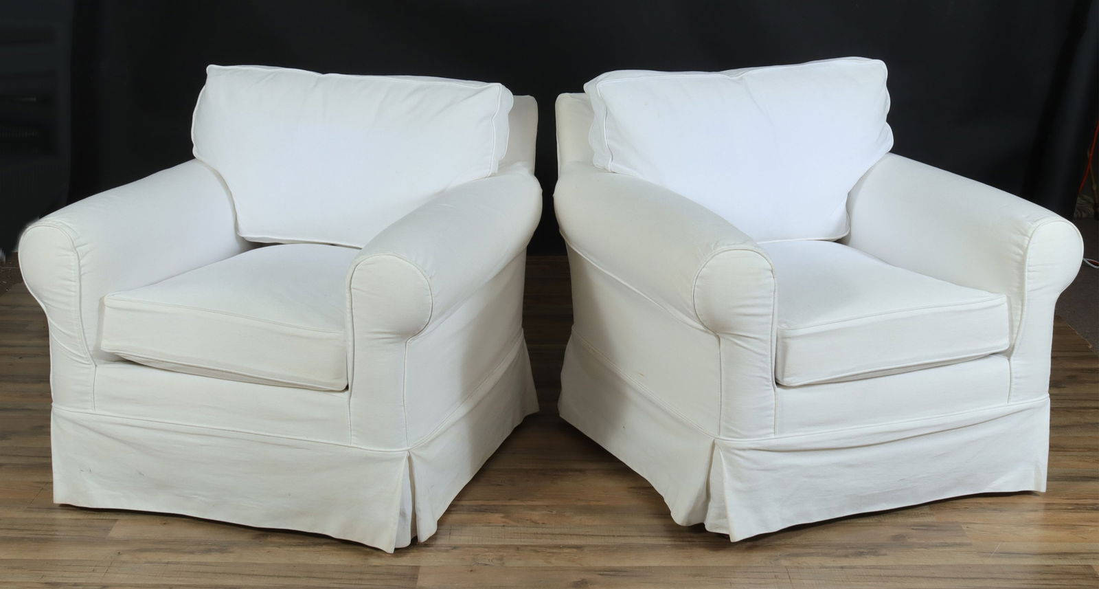 Pair Avery Boardman Upholstered Club Chairs (1 of 7)