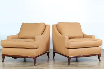 Pair Baker Milling Road Collection Lounge Chairs