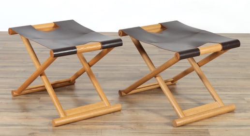 Christian Liagre - Pair Bazane Stools