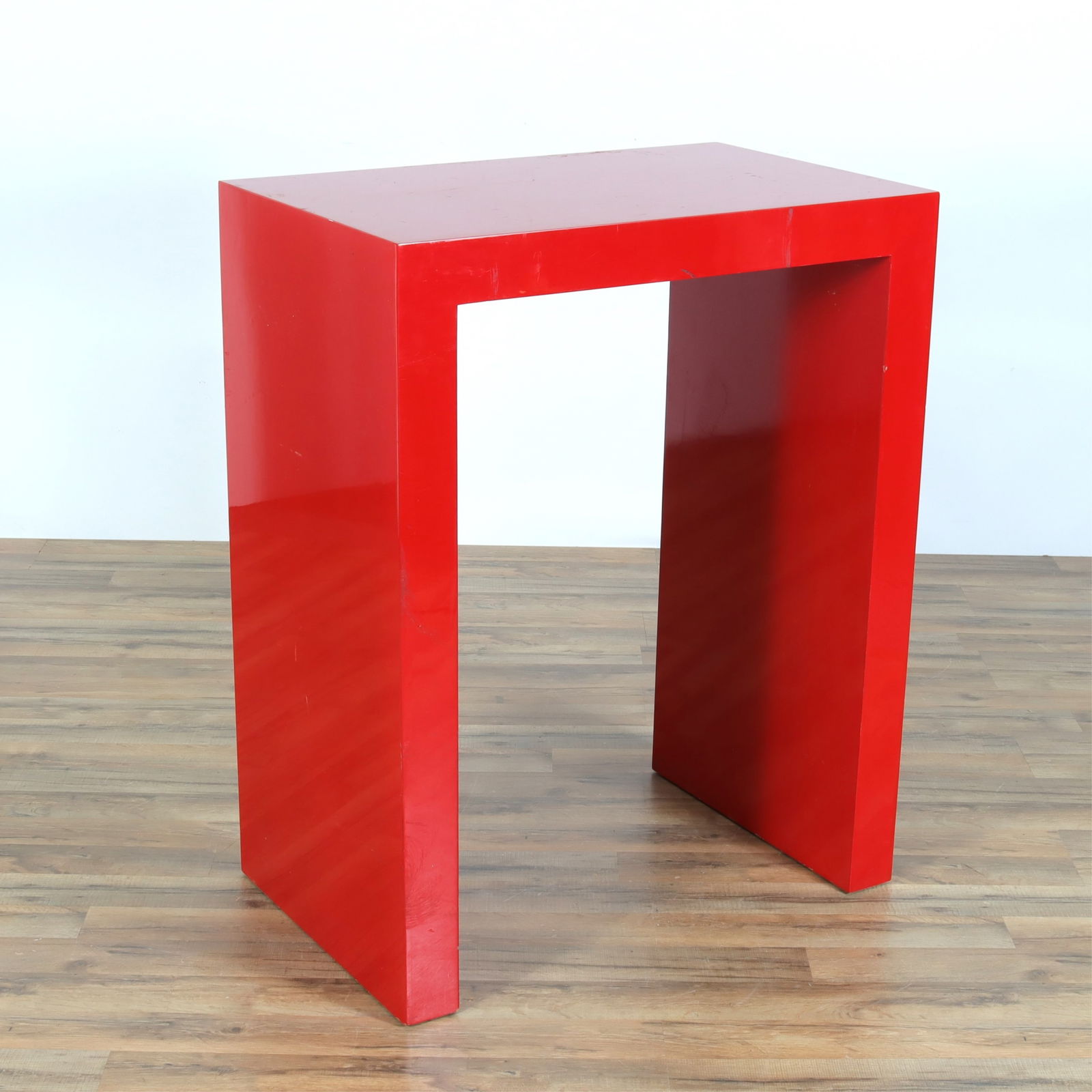 MCM Red Laminate Parsons Style Table (1 of 4)