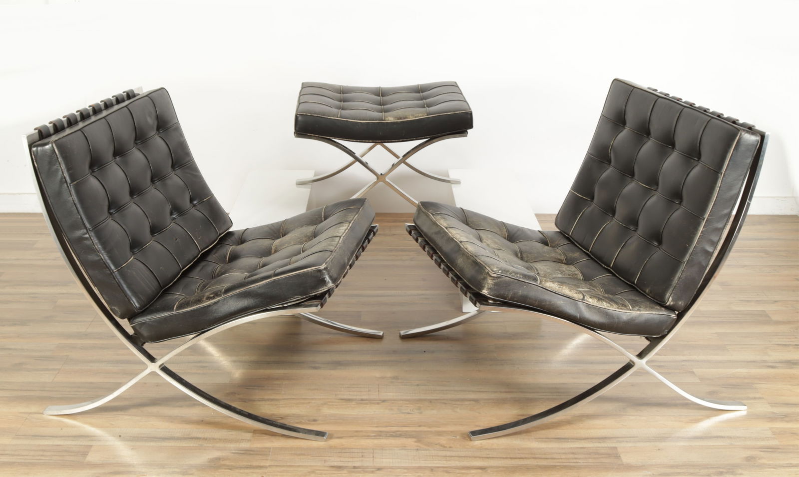 Mies Van Der Rohe/Knoll Barcelona Chairs, Ottoman (1 of 11)