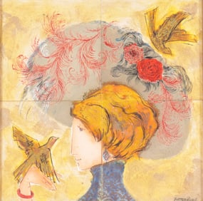 Gertrude Barrer & Frank Russell - Painted Tile