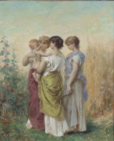 Jean-Ernest Aubert - Three Maidens with Cupid