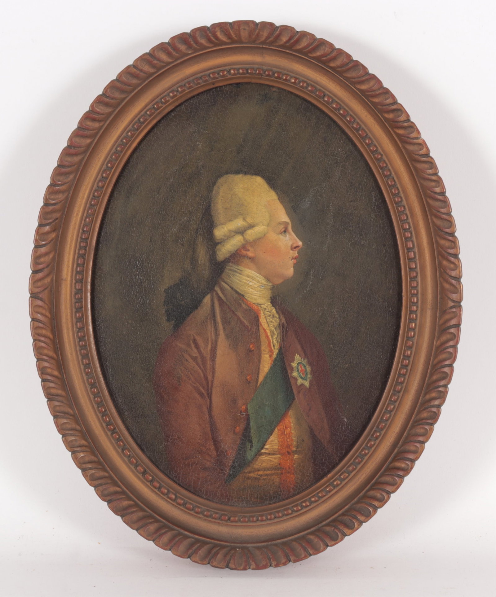English School, Portrait of King George III: English School, Portrait of King George III, oil on board. Framed 10 x 7.5"