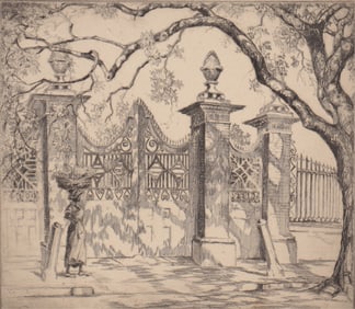 Elizabeth O'Neill Verner - Pineapple Gates Etching