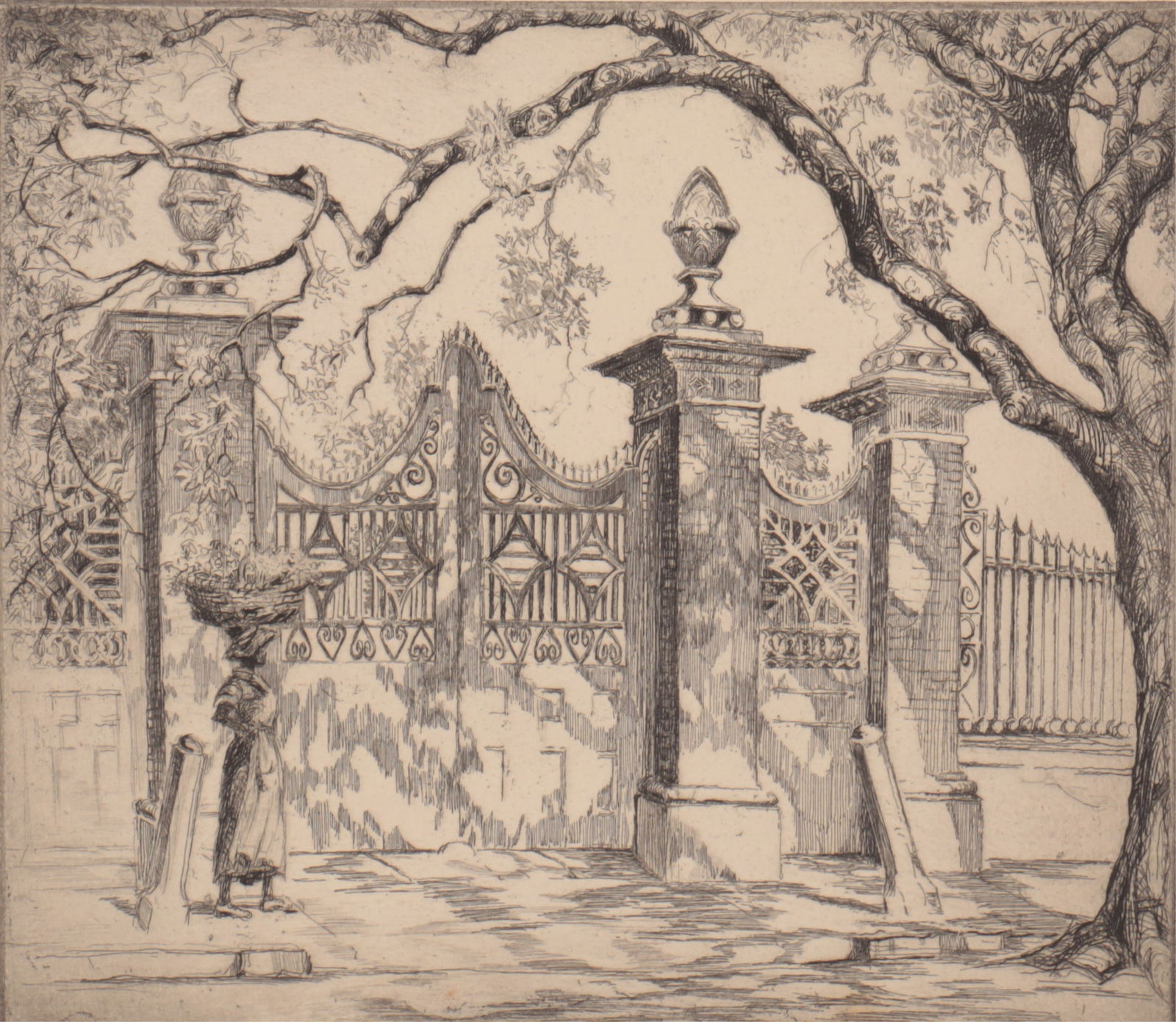 Elizabeth O'Neill Verner - Pineapple Gates Etching (1 of 6)