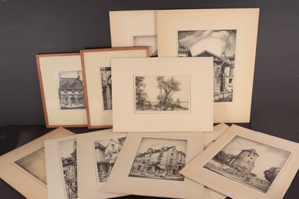 Frederick Garrison Hall - Group of Etchings