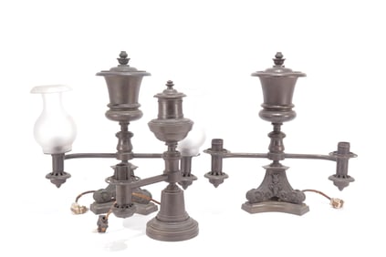Three Brass Argon Form Lamps