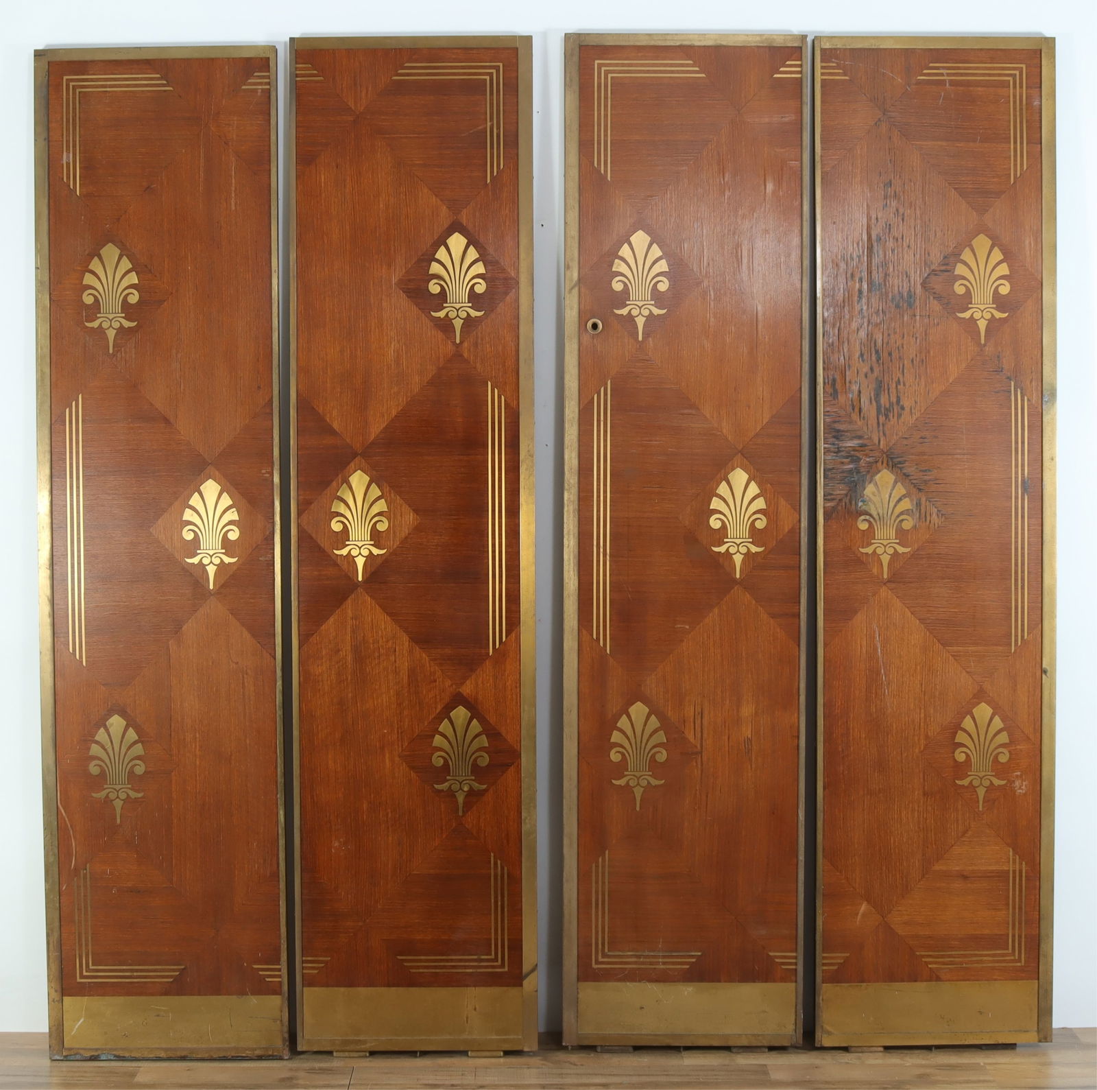 Four Art Deco Wood and Bronze Elevator Doors (1 of 6)