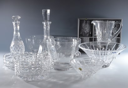 Waterford & Tiffany Bowls, Decanters, etc.