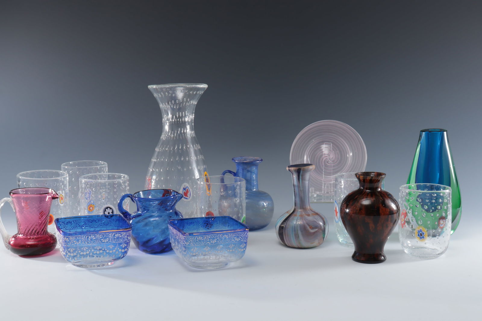 16 Pcs. European Art Glass Vases & Barware (1 of 11)