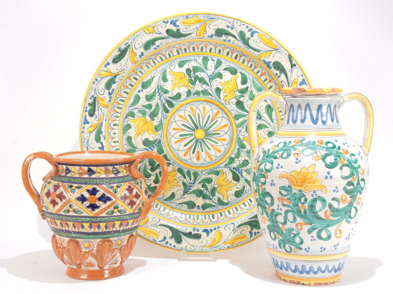 Italian Majolica Charger & Two Vases (1 of 19)