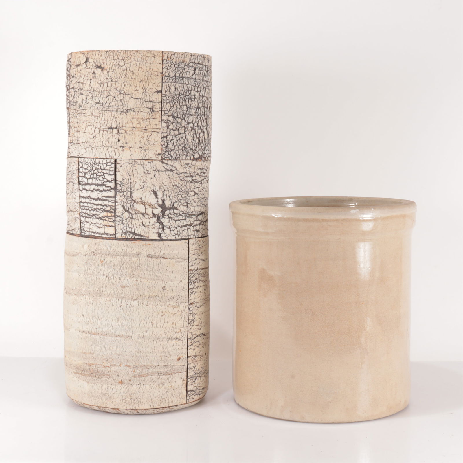 Birch Veneer Pottery Umbrella Stand & Container (1 of 6)
