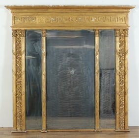 Classical Giltwood & Composition Overmantel Mirror
