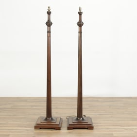Attr. Ralph Lauren Mahogany Floor Lamps