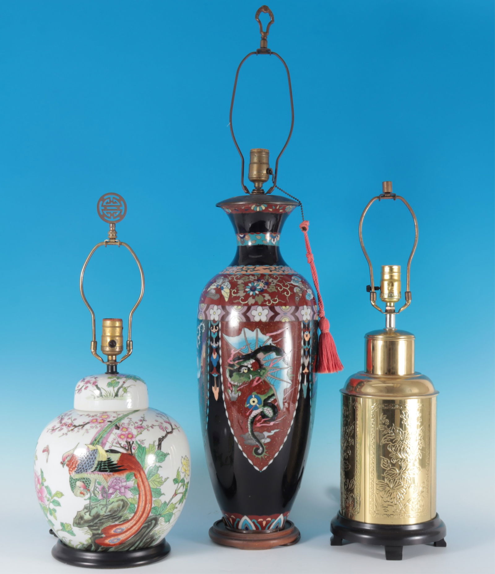 Three 20th C. Asian Style Table Lamps (1 of 9)