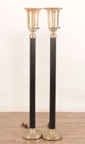 Art Deco Glass & Metal Torchieres, c.1930