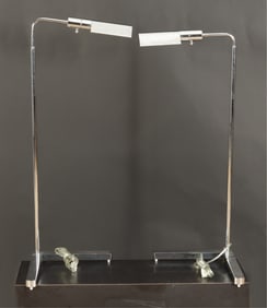 Pair Casella Chrome Adjustable Reading Lamps