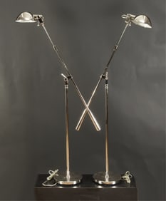 Ralph Lauren Polished Metal Reading Floor Lamps