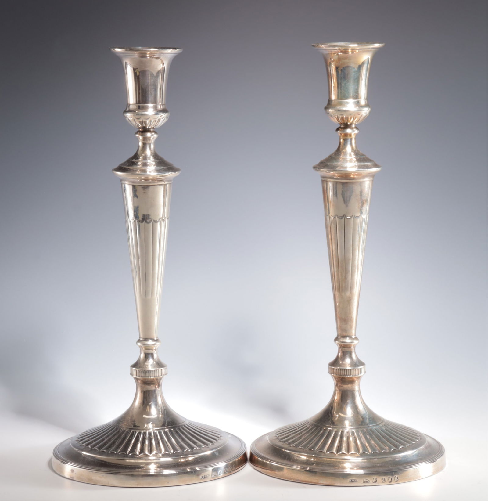 Pair of English Sterling Silver Candlesticks