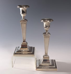 Pair of English Sterling Silver Candlesticks