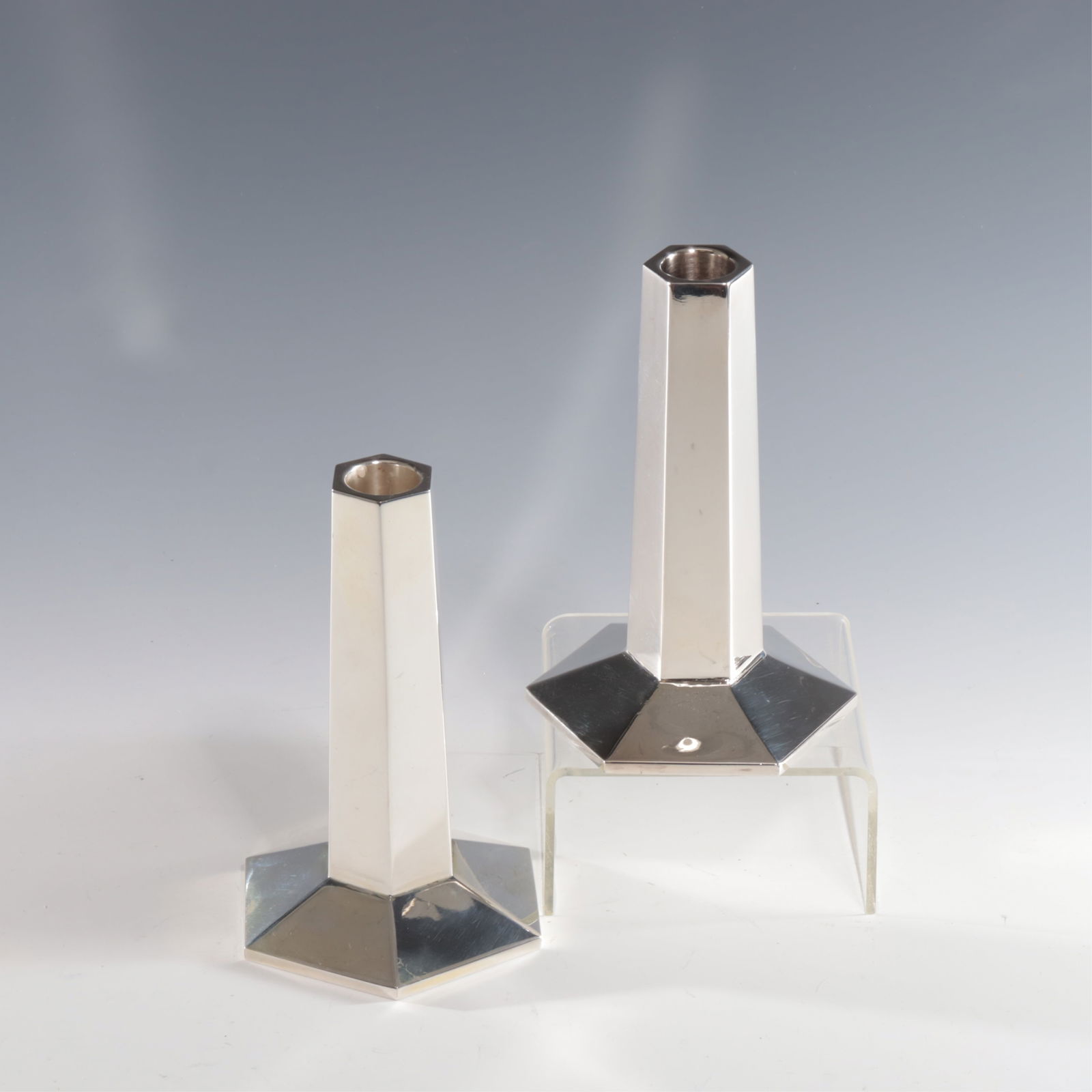 Pair of Tiffany & Co F. L. Wright Candlesticks (1 of 6)