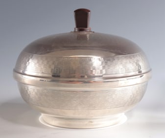 English Sterling Silver Covered Bowl