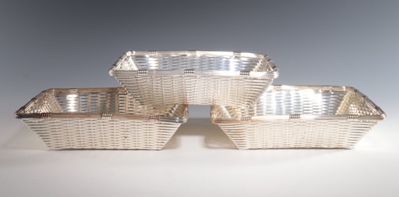 Three Christofle Gallia Silverplate Baskets