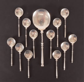 Group of Russian 800 Silver Spoons