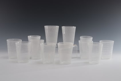 Murano - Mezza Filigrana White Glasses