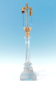 Classical Brass Mounted & Glass Lamp